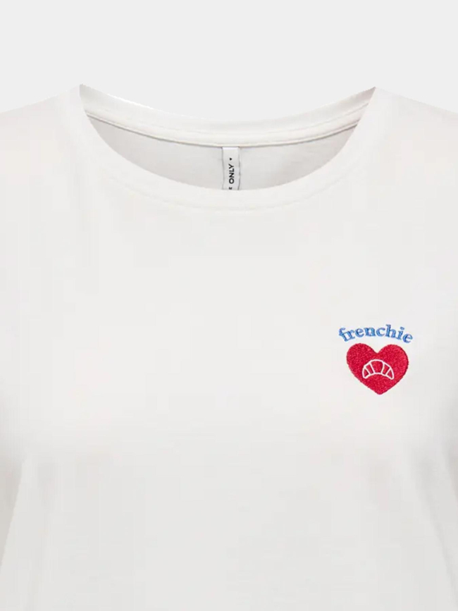 T-shirt alli frenchie blanc femme - Only