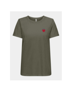 T-shirt alli frenchie kaki femme - Only