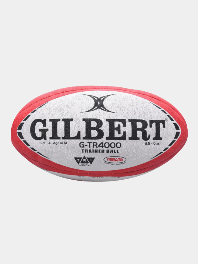Ballon de rugby d'entrainement g-tr4000 t4 blanc et rouge - Gilbert