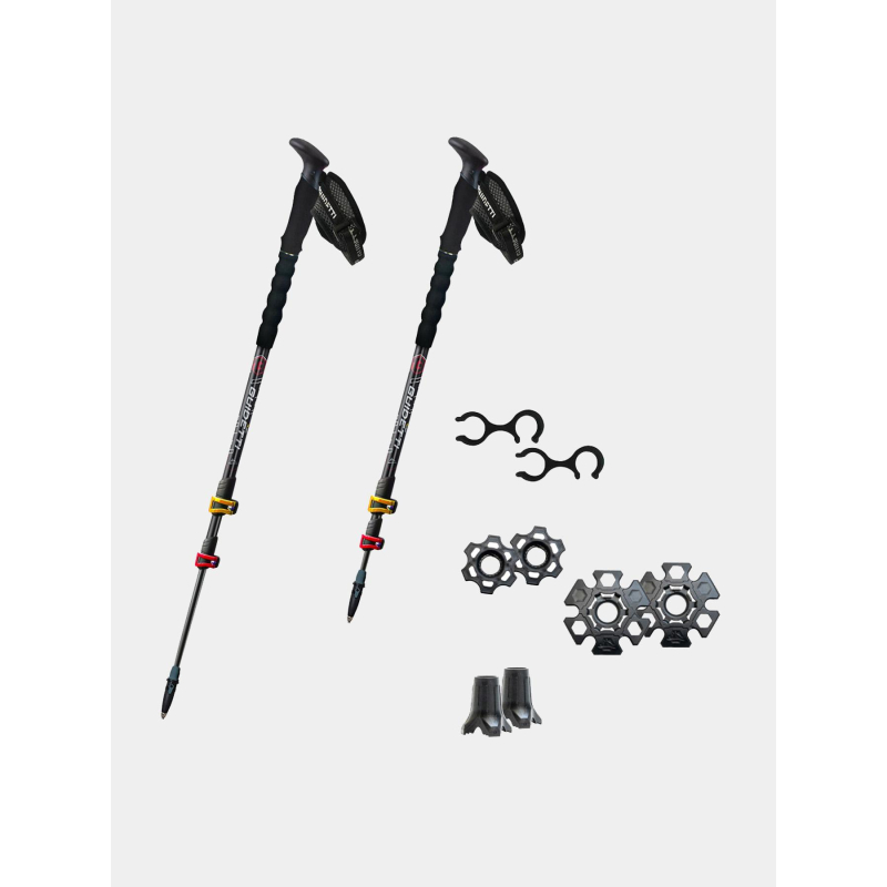 Paire de bâtons de randonnée t3 light alu mk2 grenat noir - Guidetti