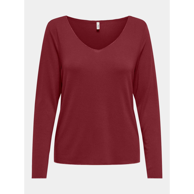 Pull fin uni hanna bordeaux femme - Only