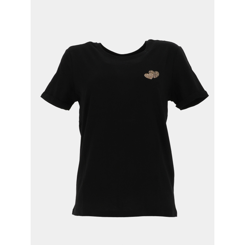T-shirt cœurs lenna noir femme - Only