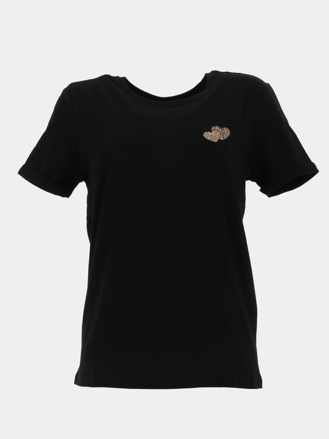 T-shirt cœurs lenna noir femme - Only
