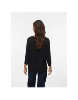 Pull fin manches 3/4 et col v vmbrianna noir femme - Vero Moda