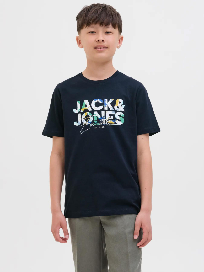 T-shirt à manches courtes jjgeplas bleu marine garçon - Jack & Jones