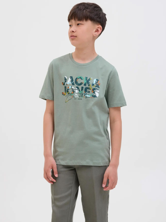 T-shirt à manches courtes jjgeplas kaki garçon - Jack & Jones