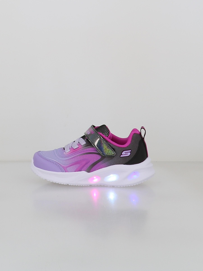 Baskets à scratch sola glow violet fille - Skechers