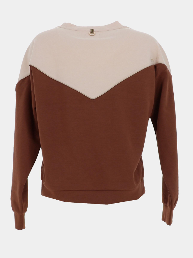 Sweat bicolore lola beige marron femme - Happy & So