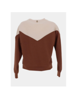 Sweat bicolore lola beige marron femme - Happy & So