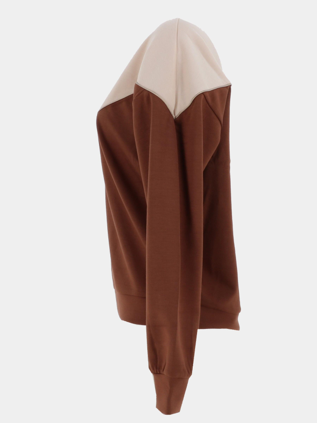 Sweat bicolore lola beige marron femme - Happy & So