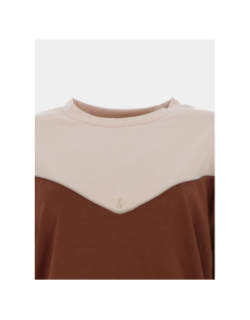 Sweat bicolore lola beige marron femme - Happy & So