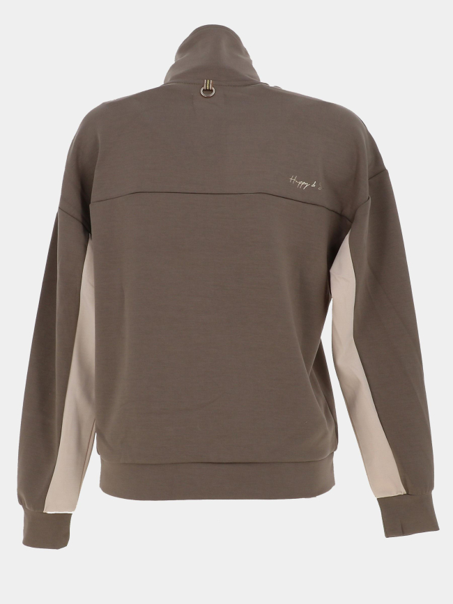 Sweat à col camionneur zippé billy kaki femme - Happy & So
