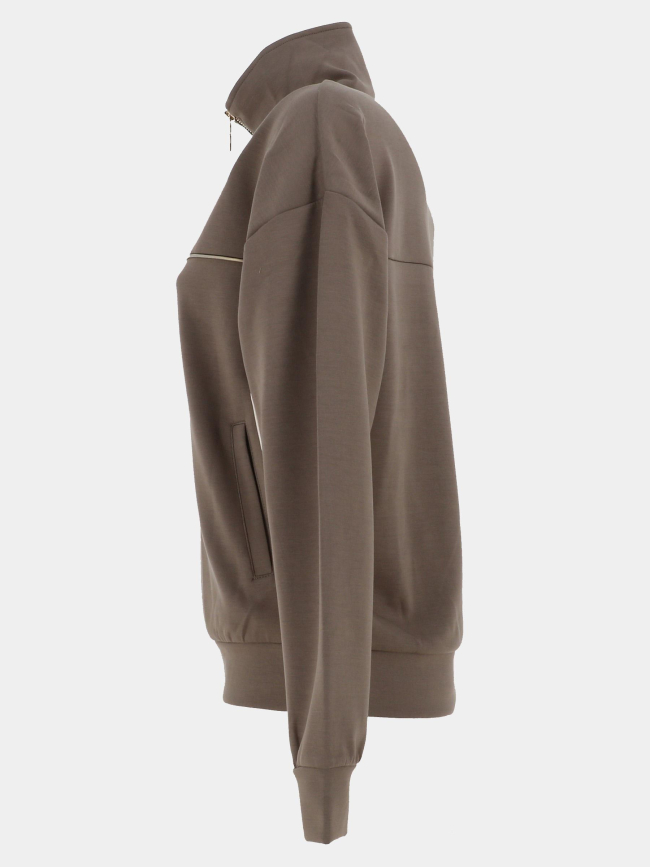 Sweat zippé flo sauge kaki femme - Happy & So