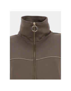 Sweat zippé flo sauge kaki femme - Happy & So