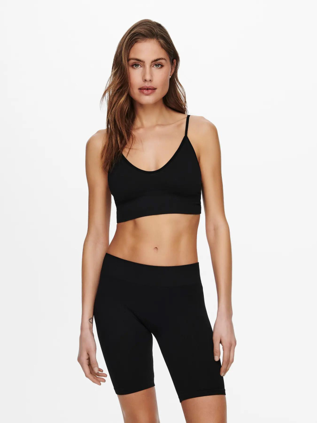 Débardeur crop côtelé vicky noir femme - Only