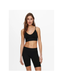 Débardeur crop côtelé vicky noir femme - Only