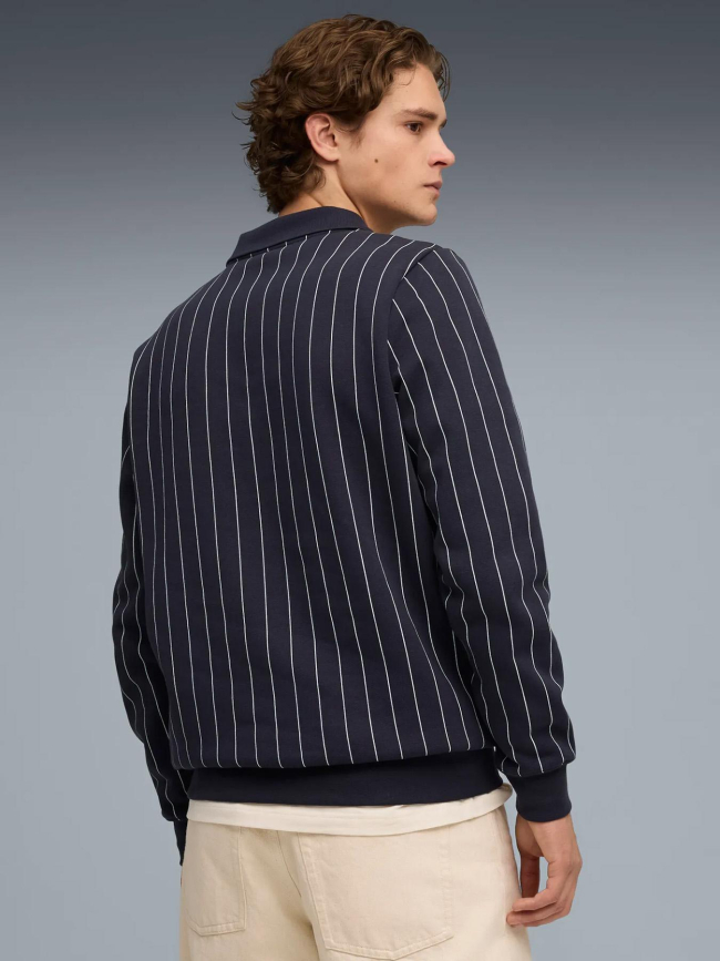 Polo molleton à manches longues class bleu marine homme - Puma