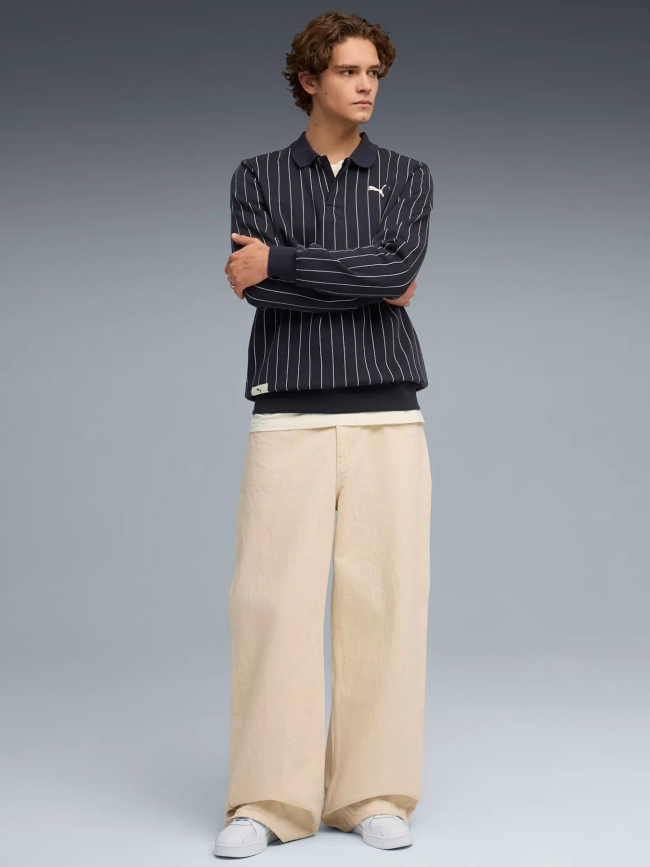 Polo molleton à manches longues class bleu marine homme - Puma