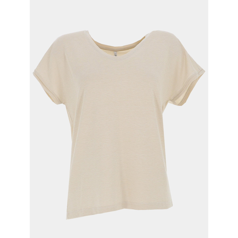 T-shirt rayé pailleté harrie beige femme - Only