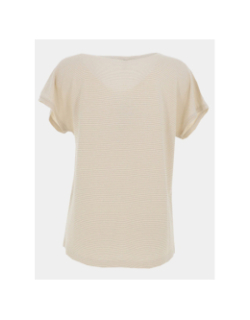 T-shirt rayé pailleté harrie beige femme - Only