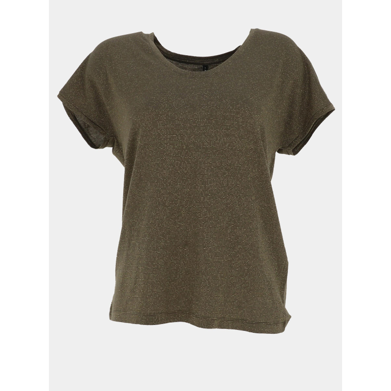 T-shirt rayé pailleté harrie kaki femme - Only