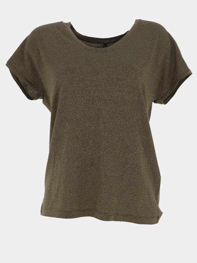T-shirt rayé pailleté harrie kaki femme - Only