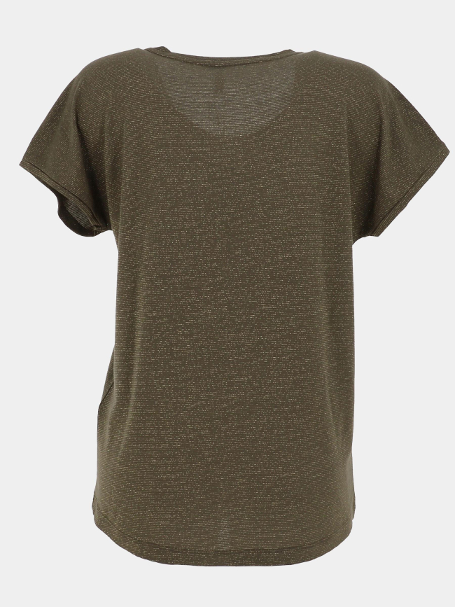 T-shirt rayé pailleté harrie kaki femme - Only