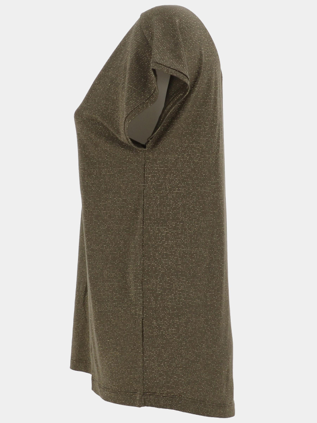 T-shirt rayé pailleté harrie kaki femme - Only