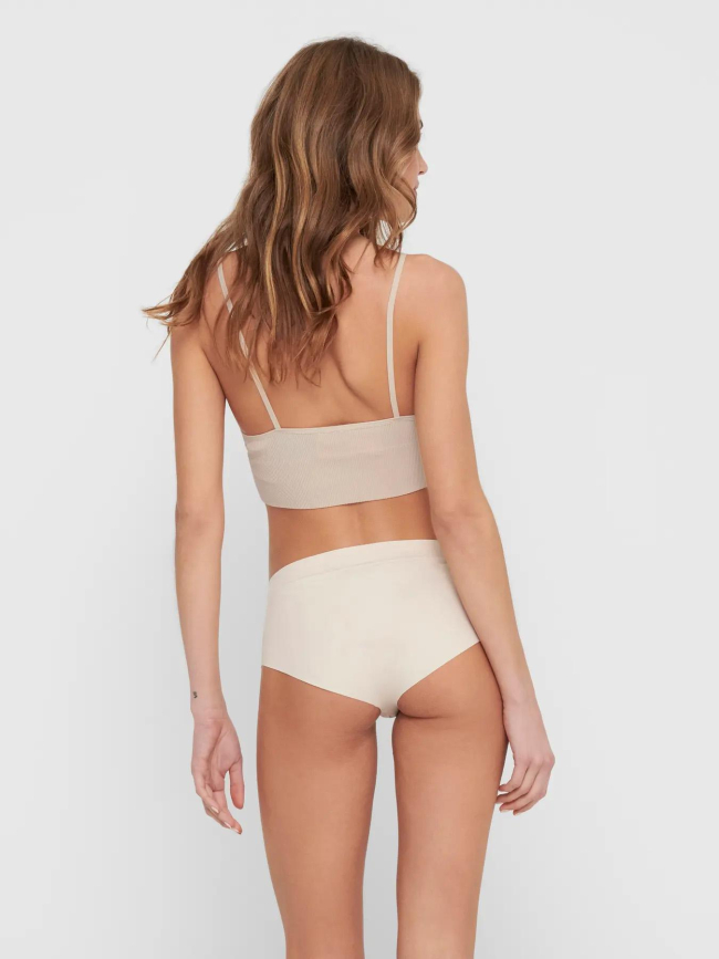 Débardeur crop côtelé vicky beige femme - Only