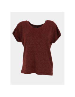 T-shirt rayé pailleté harrie bordeaux femme - Only