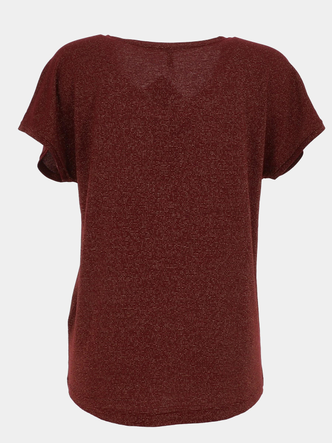 T-shirt rayé pailleté harrie bordeaux femme - Only