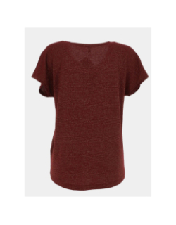 T-shirt rayé pailleté harrie bordeaux femme - Only