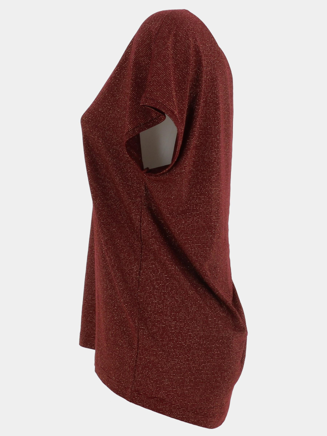 T-shirt rayé pailleté harrie bordeaux femme - Only