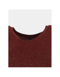T-shirt rayé pailleté harrie bordeaux femme - Only