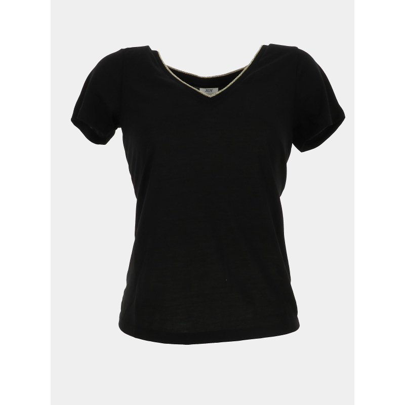 T-shirt col v pailleté doré dalila noir femme - Jdy