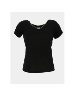 T-shirt col v pailleté doré dalila noir femme - Jdy