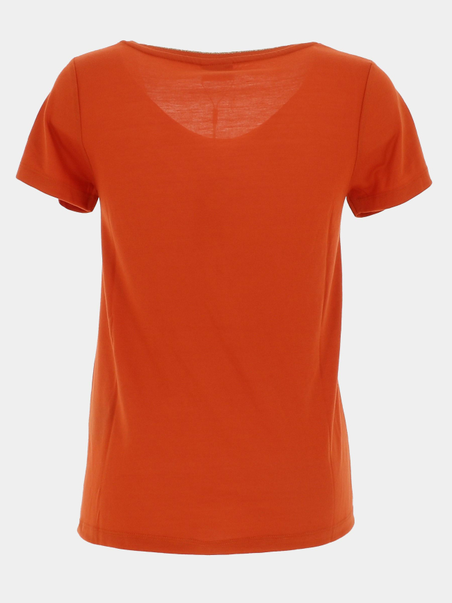 T-shirt col v pailleté dalila orange femme - Jdy