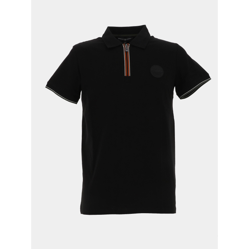 Polo col zippé gspa noir homme - Benson & Cherry