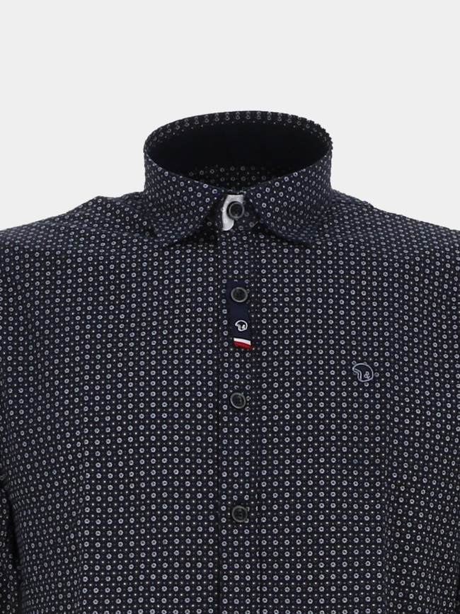 Chemise à fleur stretch loup bleu marine homme - Benson & Cherry