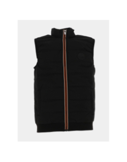 Gilet sans manches bi matière noir homme - Benson & Cherry