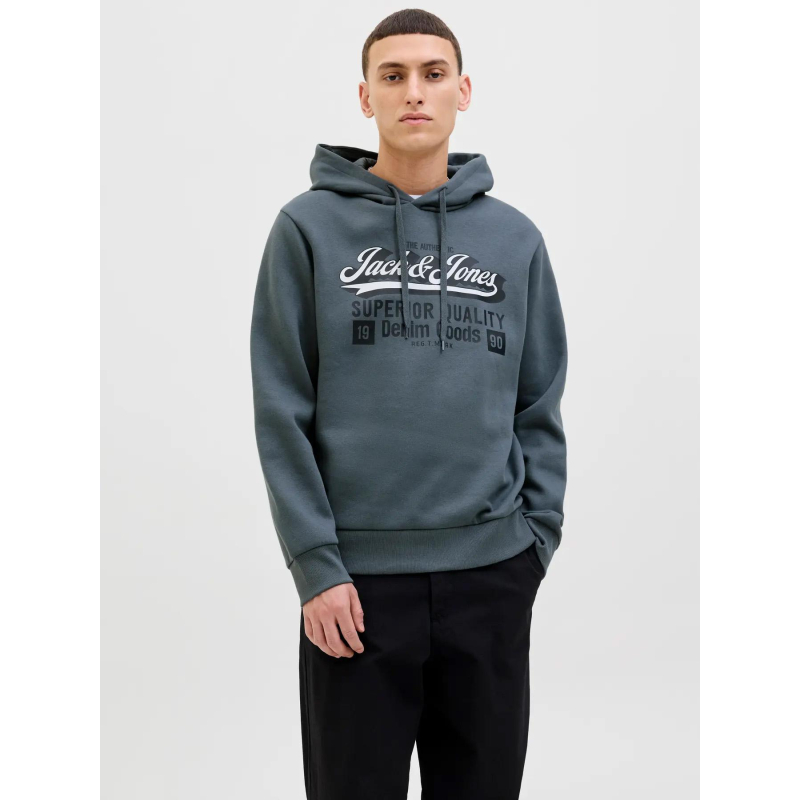 Sweat à capuche logo 25/26 gris homme - Jack & Jones