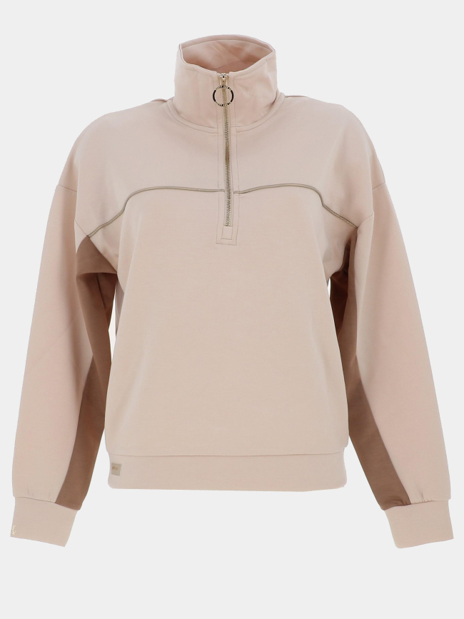 Sweat col camionneur billy beige femme - Happy & So