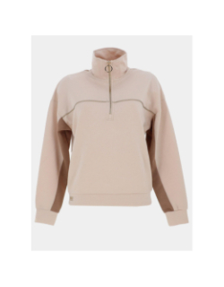 Sweat col camionneur billy beige femme - Happy & So