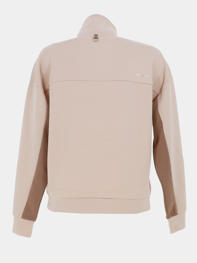 Sweat col camionneur billy beige femme - Happy & So