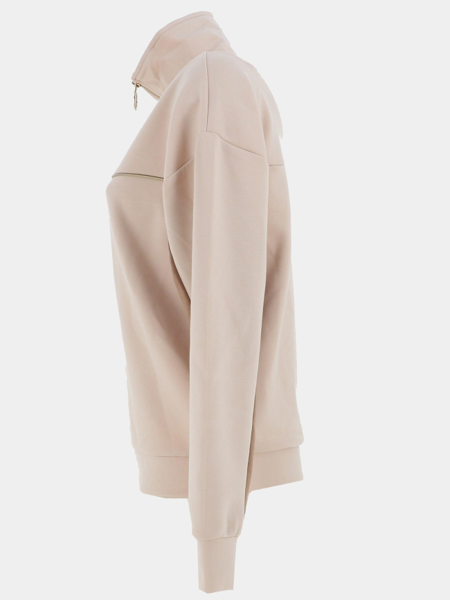 Sweat col camionneur billy beige femme - Happy & So