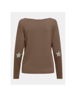 Pull fin uni hanna marron femme - Only