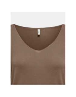Pull fin uni hanna marron femme - Only