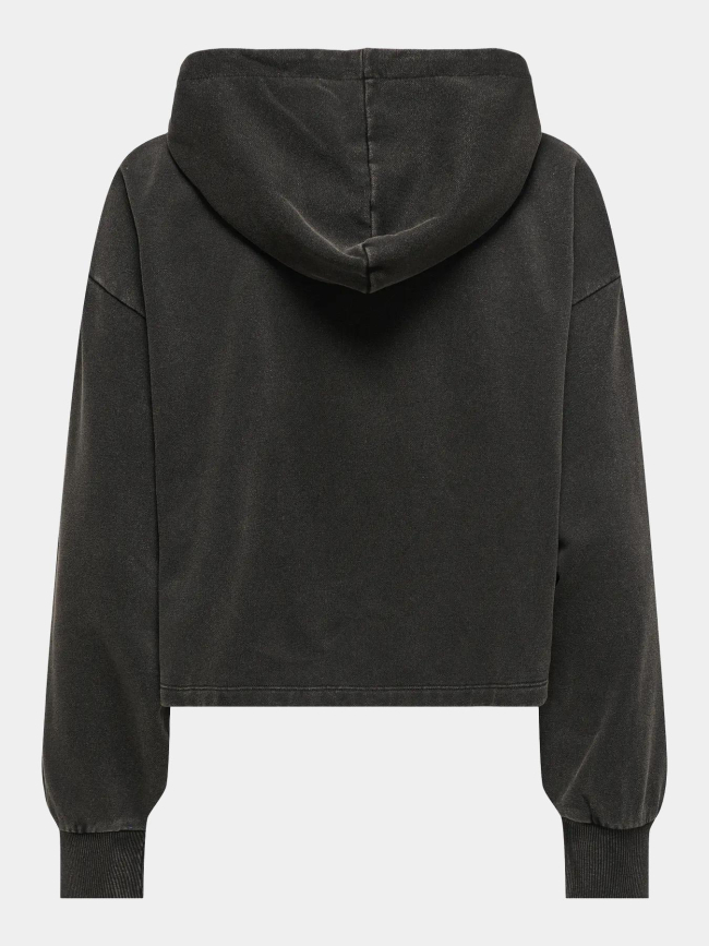 Sweat à capuche crop konny washed noir femme - Only