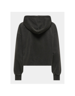Sweat à capuche crop konny washed noir femme - Only
