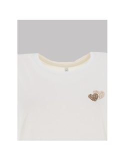 T-shirt cœurs lenna blanc femme - Only